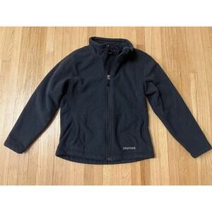 Marmot Black Fleece Full Zip Jacket Kids Medium Black Lightweight
